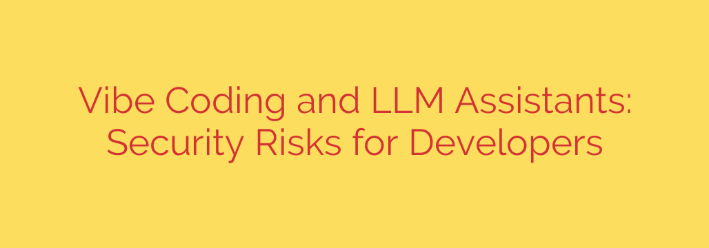 Vibe Coding and LLM Assistants: Security Risks for Developers