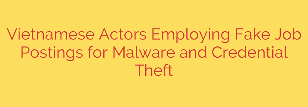 Vietnamese Actors Employing Fake Job Postings for Malware and Credential Theft