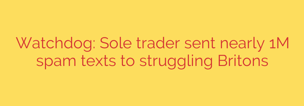 Watchdog: Sole trader sent nearly 1M spam texts to struggling Britons