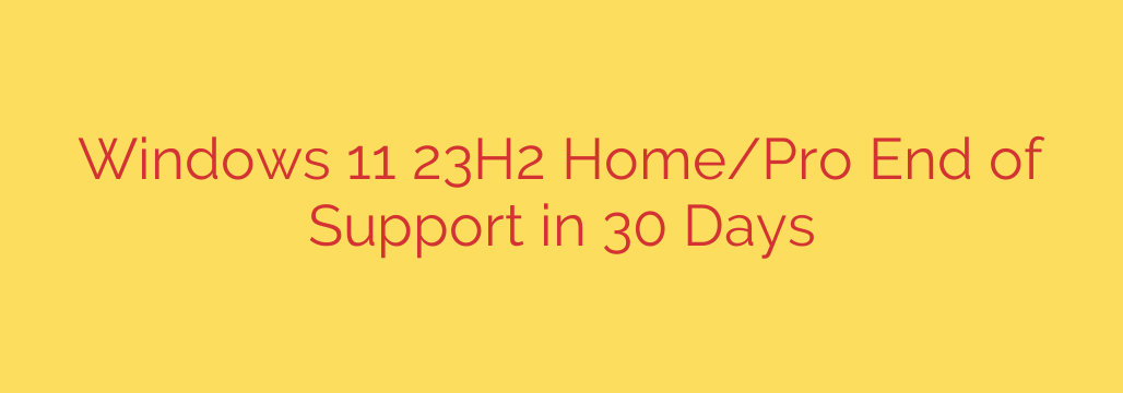 Windows 11 23H2 Home/Pro End of Support in 30 Days
