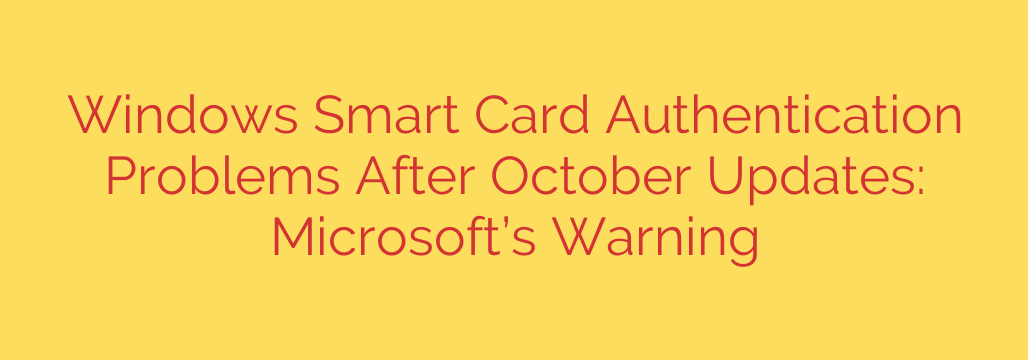 Windows Smart Card Authentication Problems After October Updates: Microsoft’s Warning