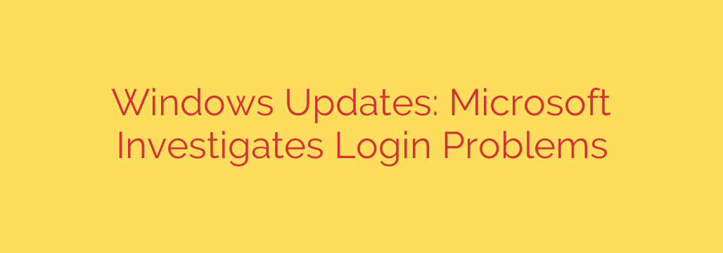 Windows Updates: Microsoft Investigates Login Problems