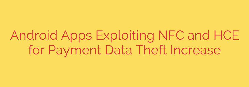 Android Apps Exploiting NFC and HCE for Payment Data Theft Increase