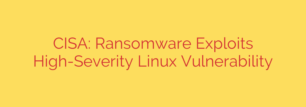 CISA: Ransomware Exploits High-Severity Linux Vulnerability