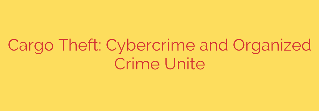 Cargo Theft: Cybercrime and Organized Crime Unite