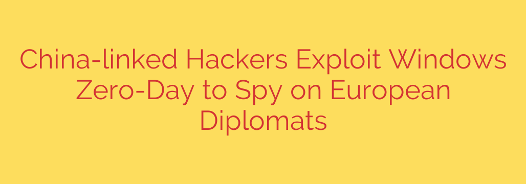 China-linked Hackers Exploit Windows Zero-Day to Spy on European Diplomats