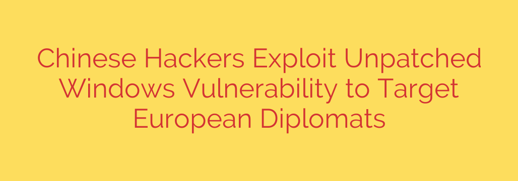 Chinese Hackers Exploit Unpatched Windows Vulnerability to Target European Diplomats