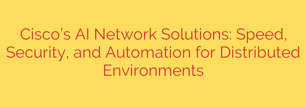 Cisco’s AI Network Solutions: Speed, Security, and Automation for Distributed Environments