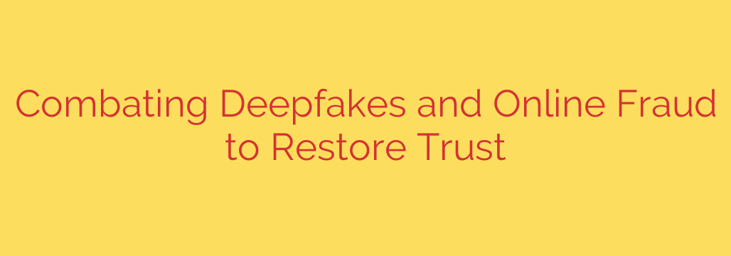 Combating Deepfakes and Online Fraud to Restore Trust