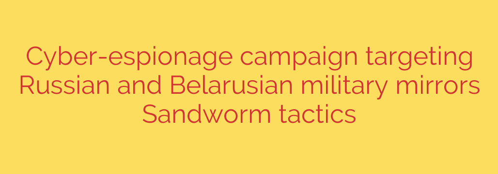 Cyber-espionage campaign targeting Russian and Belarusian military mirrors Sandworm tactics