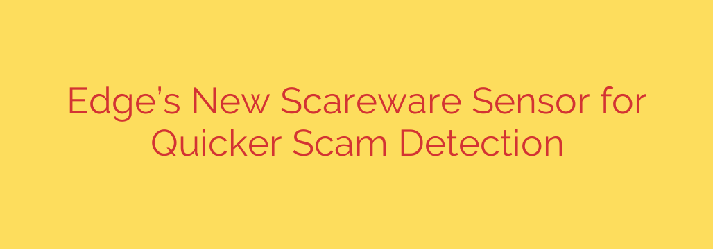 Edge’s New Scareware Sensor for Quicker Scam Detection