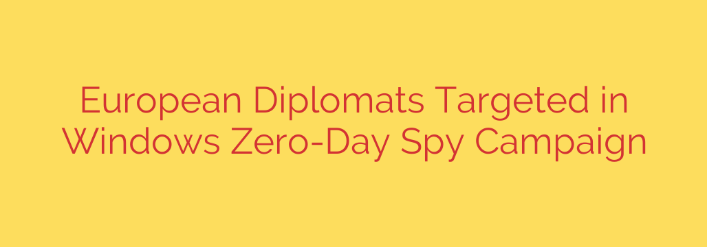 European Diplomats Targeted in Windows Zero-Day Spy Campaign