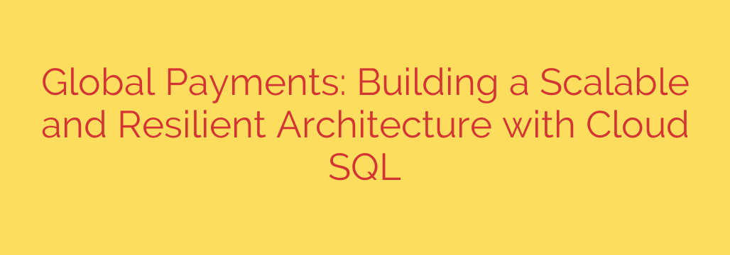 Global Payments: Building a Scalable and Resilient Architecture with Cloud SQL