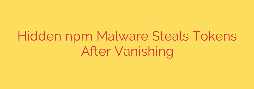 Hidden npm Malware Steals Tokens After Vanishing