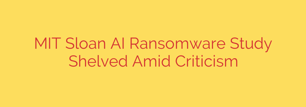 MIT Sloan AI Ransomware Study Shelved Amid Criticism