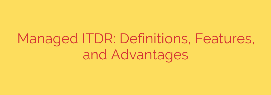 Managed ITDR: Definitions, Features, and Advantages