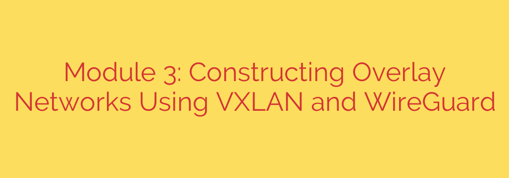 Module 3: Constructing Overlay Networks Using VXLAN and WireGuard
