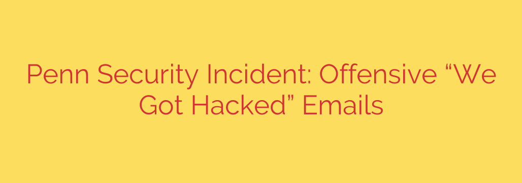Penn Security Incident: Offensive “We Got Hacked” Emails