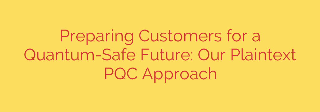 Preparing Customers for a Quantum-Safe Future: Our Plaintext PQC Approach