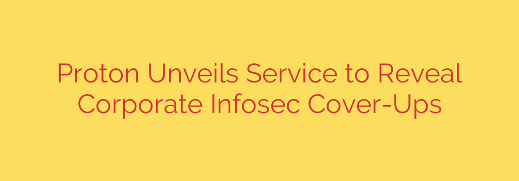 Proton Unveils Service to Reveal Corporate Infosec Cover-Ups