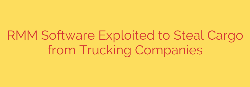 RMM Software Exploited to Steal Cargo from Trucking Companies