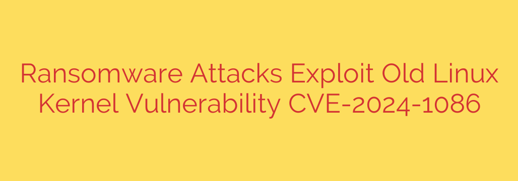 Ransomware Attacks Exploit Old Linux Kernel Vulnerability CVE-2024-1086