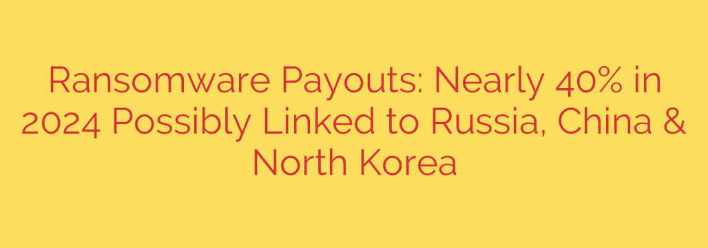 Ransomware Payouts: Nearly 40% in 2024 Possibly Linked to Russia, China & North Korea