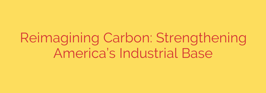 Reimagining Carbon: Strengthening America’s Industrial Base