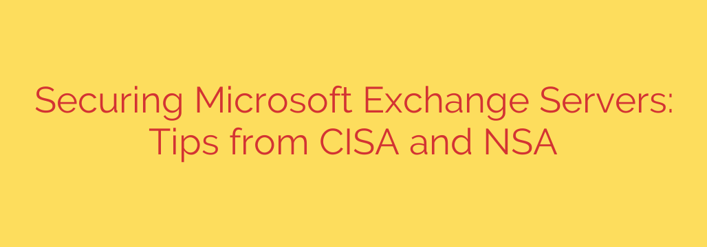 Securing Microsoft Exchange Servers: Tips from CISA and NSA