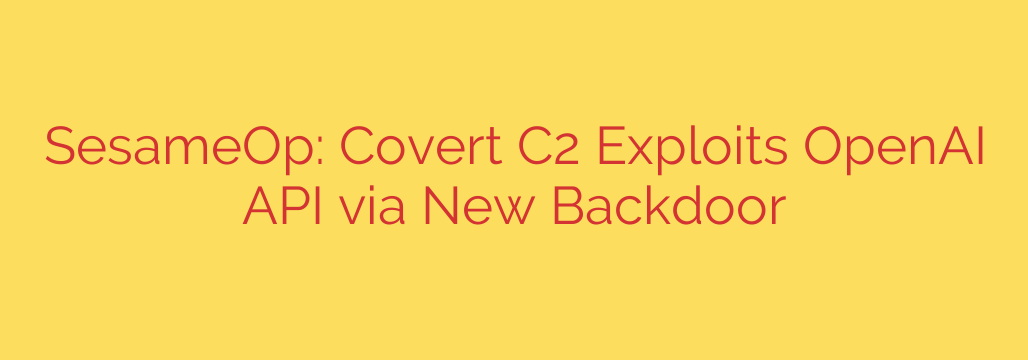 SesameOp: Covert C2 Exploits OpenAI API via New Backdoor