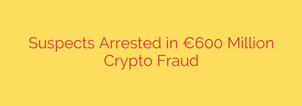 Suspects Arrested in €600 Million Crypto Fraud