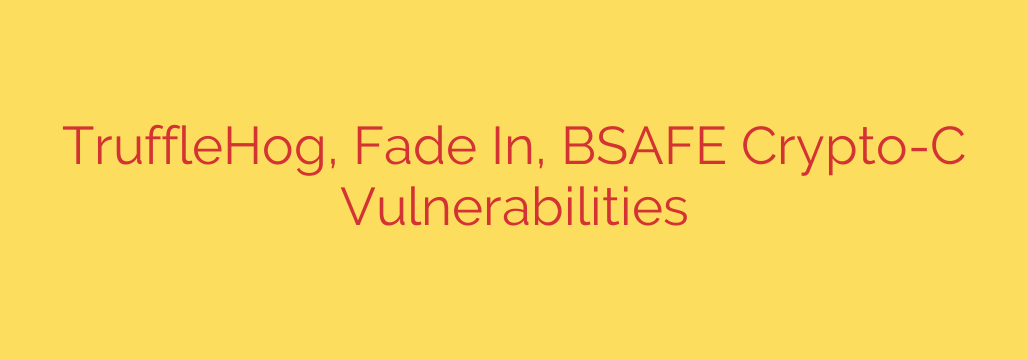 TruffleHog, Fade In, BSAFE Crypto-C Vulnerabilities