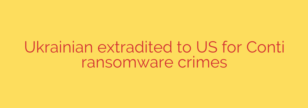 Ukrainian extradited to US for Conti ransomware crimes