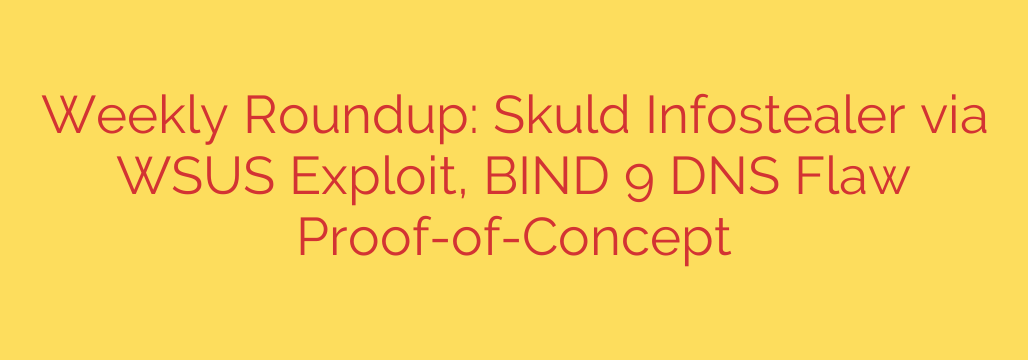Weekly Roundup: Skuld Infostealer via WSUS Exploit, BIND 9 DNS Flaw Proof-of-Concept