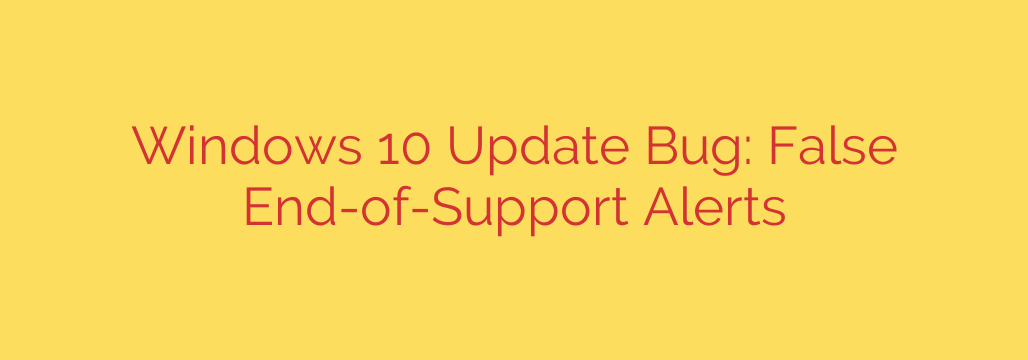 Windows 10 Update Bug: False End-of-Support Alerts