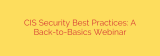 CIS Security Best Practices: A Back-to-Basics Webinar