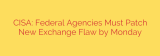 CISA: Federal Agencies Must Patch New Exchange Flaw by Monday