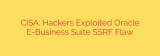 CISA: Hackers Exploited Oracle E-Business Suite SSRF Flaw
