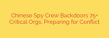 Chinese Spy Crew Backdoors 75+ Critical Orgs, Preparing for Conflict