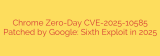 Chrome Zero-Day CVE-2025-10585 Patched by Google: Sixth Exploit in 2025