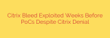 Citrix Bleed Exploited Weeks Before PoCs Despite Citrix Denial