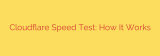 Cloudflare Speed Test: How It Works