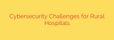 Cybersecurity Challenges for Rural Hospitals