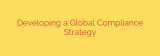 Developing a Global Compliance Strategy