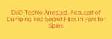 DoD Techie Arrested, Accused of Dumping Top Secret Files in Park for Spies