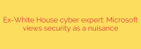 Ex-White House cyber expert: Microsoft views security as a nuisance