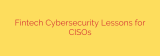 Fintech Cybersecurity Lessons for CISOs