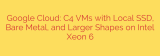 Google Cloud: C4 VMs with Local SSD, Bare Metal, and Larger Shapes on Intel Xeon 6
