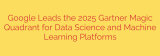 Google Leads the 2025 Gartner Magic Quadrant for Data Science and Machine Learning Platforms