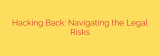 Hacking Back: Navigating the Legal Risks